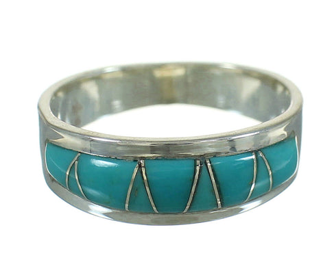 Sterling Silver And Turquoise Southwestern Jewelry Ring Size 7-3/4 WX79876